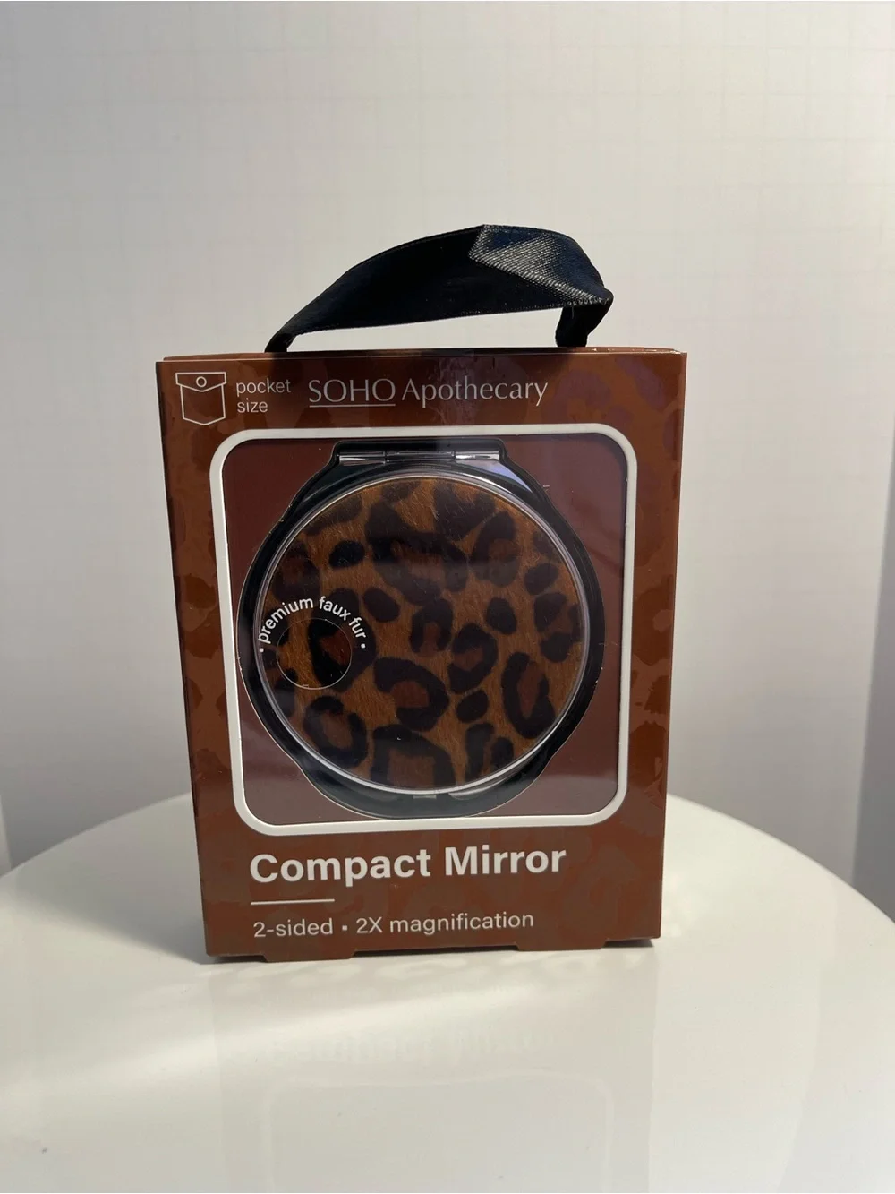SOHO Apothecary Pocket Size Compact Mirror Leopard Print - NWT**